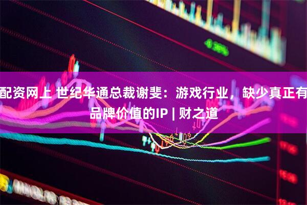 配资网上 世纪华通总裁谢斐：游戏行业，缺少真正有品牌价值的IP | 财之道